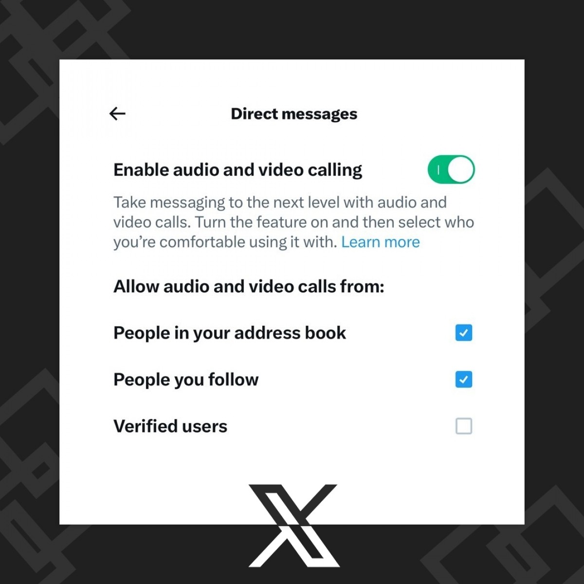 X : Les Appels Audio et Vidéo Désormais Accessibles