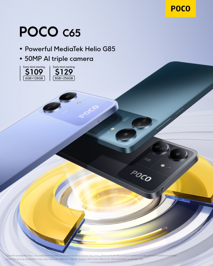 Le Poco C65 sera lancé le 5 novembre 2023