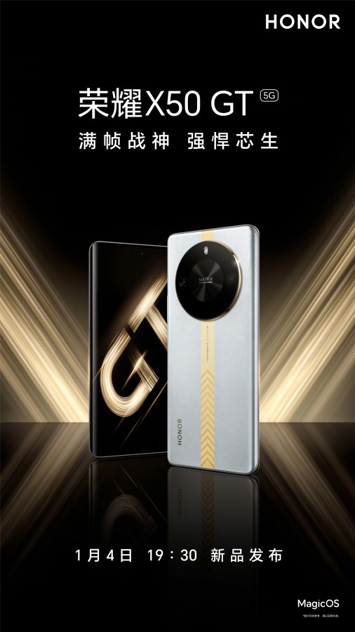 Honor X50 GT : Capteur 108 MP, Annonce le 4 Janvier