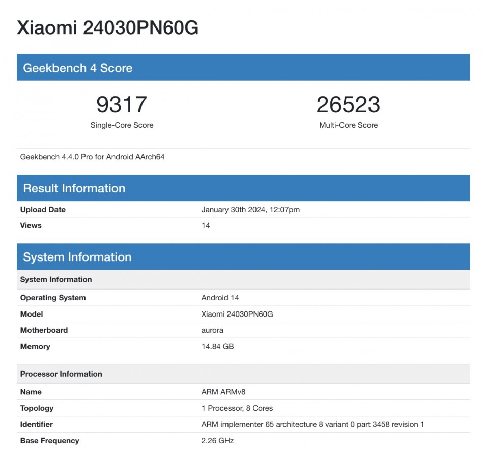 Xiaomi 14 Ultra : Une Apparition Prometteuse sur Geekbench