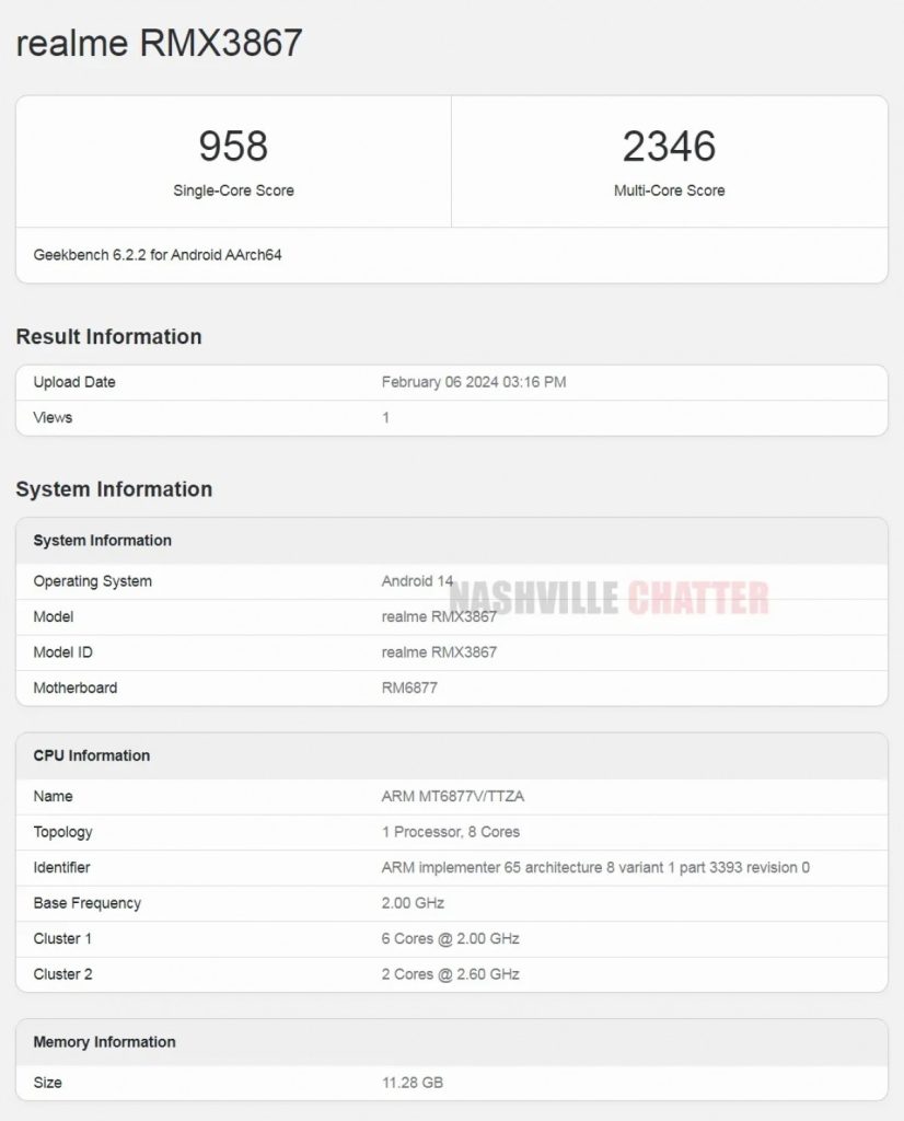 Révélations sur le Realme 12+ 5G : Processeur Dimensity 7050