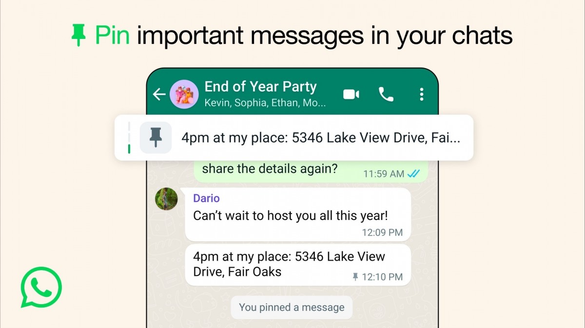 WhatsApp améliore l'épinglage de messages