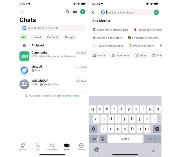 WhatsApp Introduit un Chatbot Meta IA