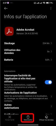Supprimez les applications inutiles