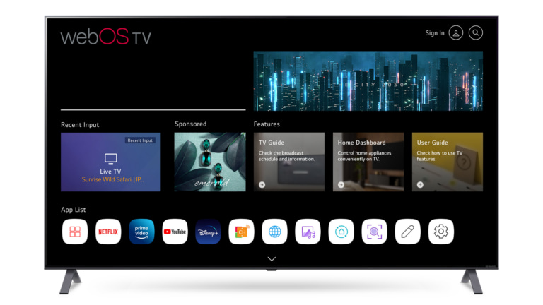 Interface webOS TV