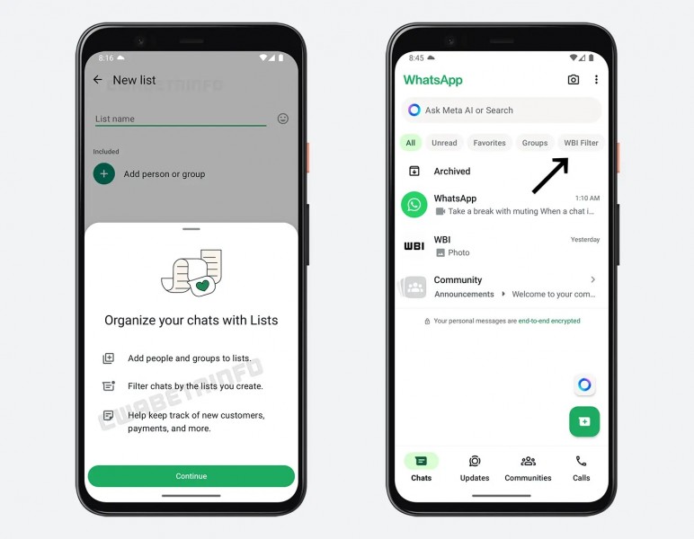 Nouveaux filtres de chat WhatsApp : Personnalisez vos discussions avec des listes